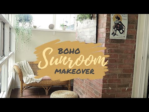 *Oh-No to Boho* Small Affordable Sunroom/Patio Makeover