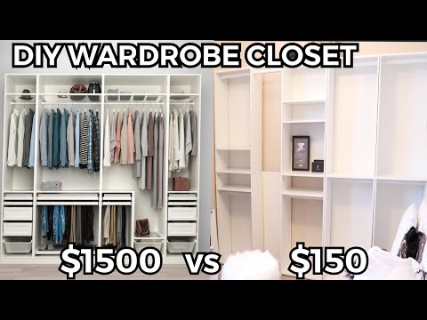 DIY IKEA PAX WARDROBE CLOSET on a $150 BUDGET Open Closet Filming Room Makeover