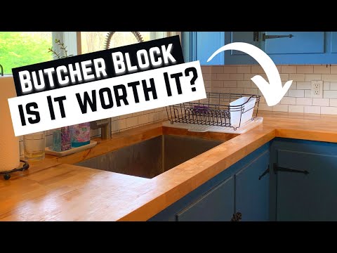 How Our DIY Butcher Block Wood Countertops Look After 1 Year