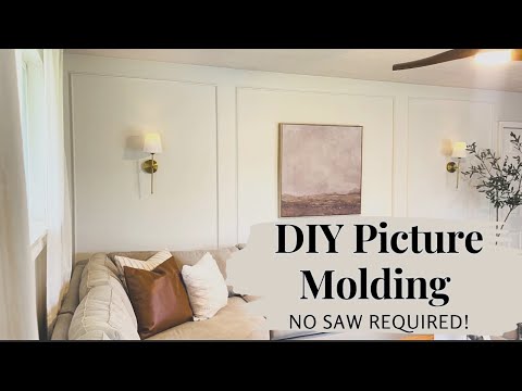 DIY EASY PICTURE MOLDING | TRANSFORM YOUR PLAIN WALLS NO SAW REQUIRED! 🤯