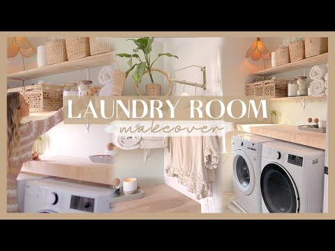 DIY LAUNDRY ROOM MAKEOVER | organization & decor ideas for a small space!