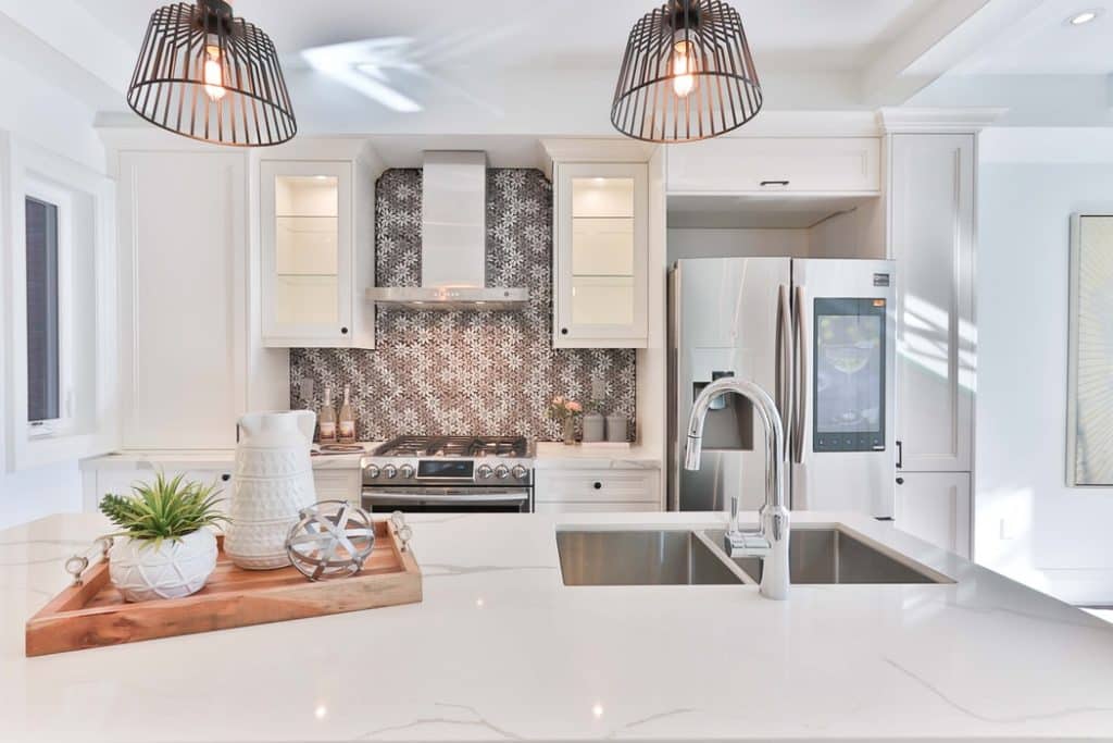 Glass-front kitchen cabinetry