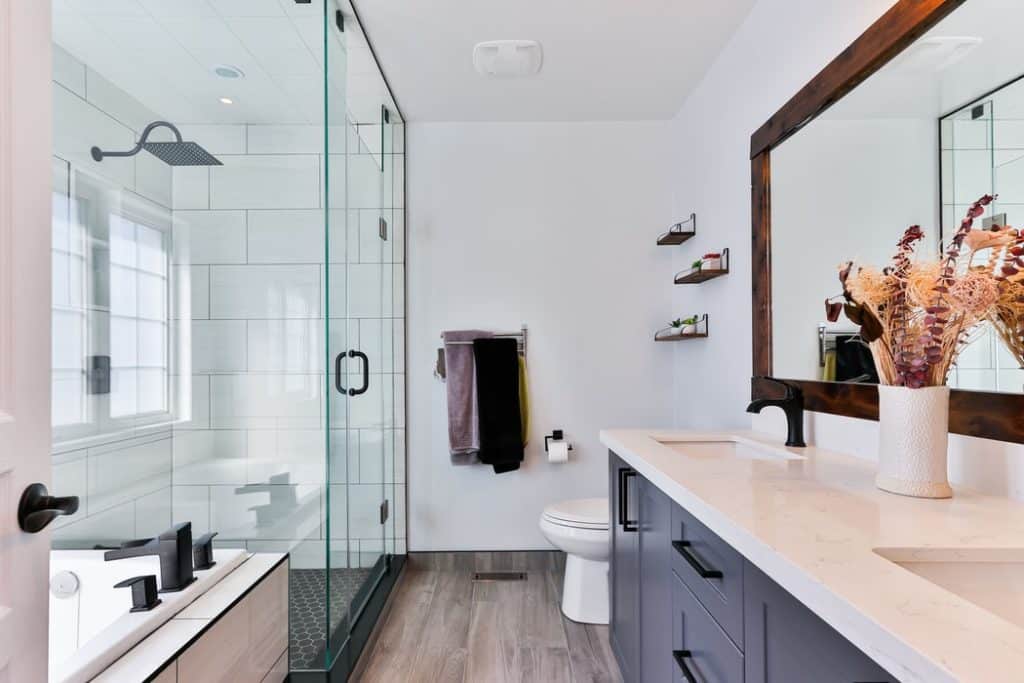 modern bathroom with a white color palette