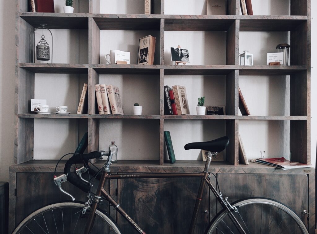 corner shelves in a garage