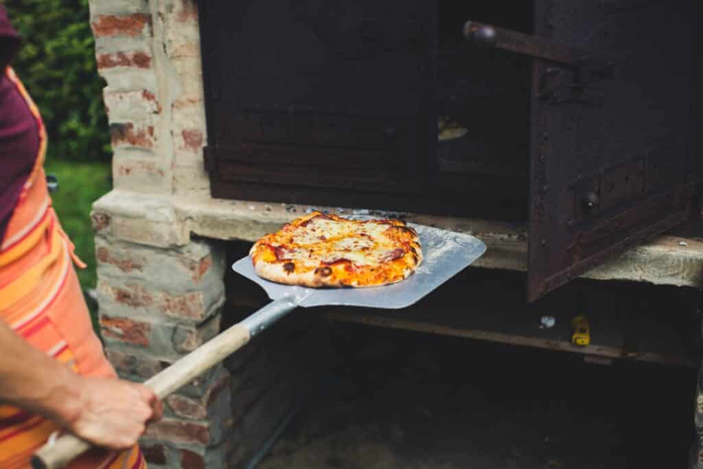 Outdoor oven in backyard