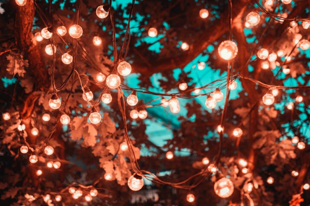 fairy lights budget small backyard ideas