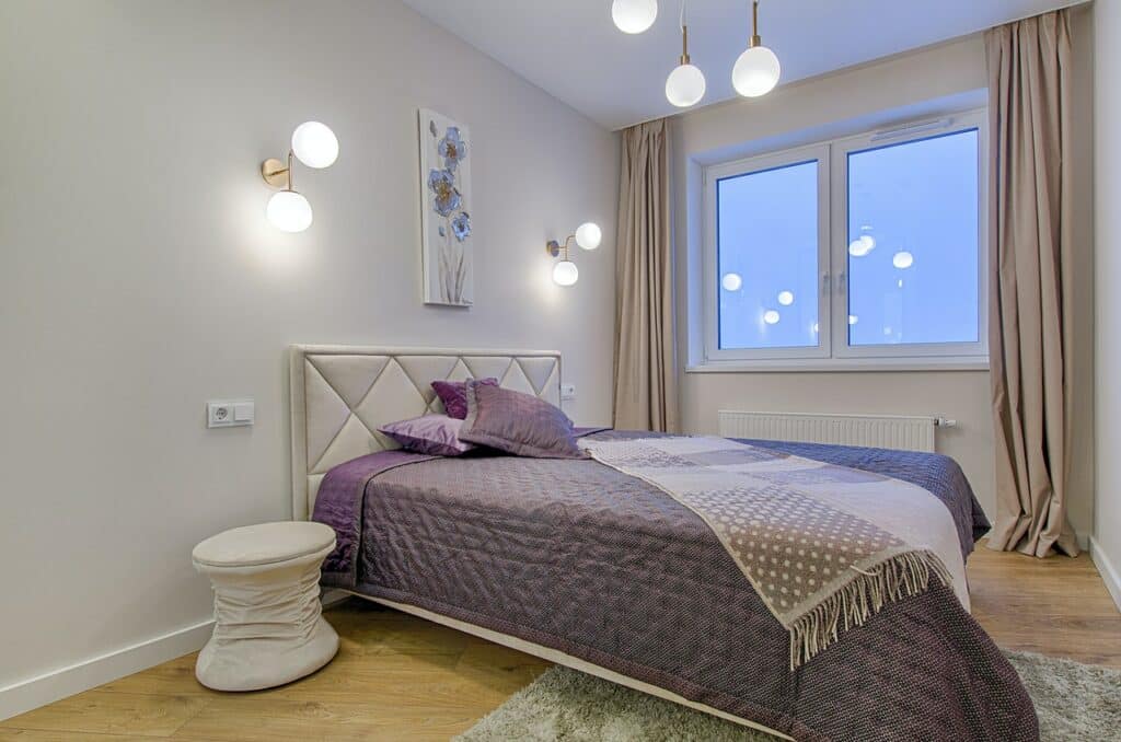 Modern lighting in a bedroom