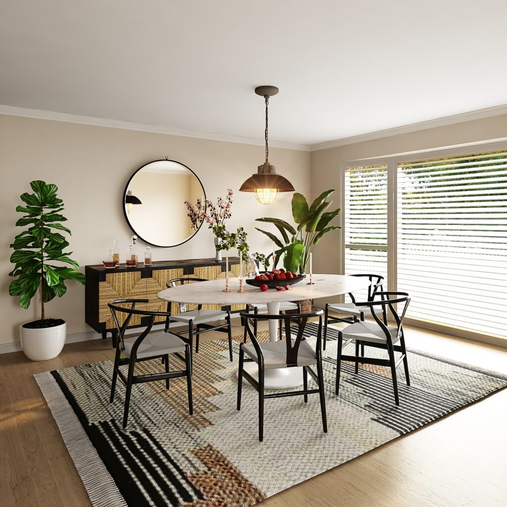 plants dining room design