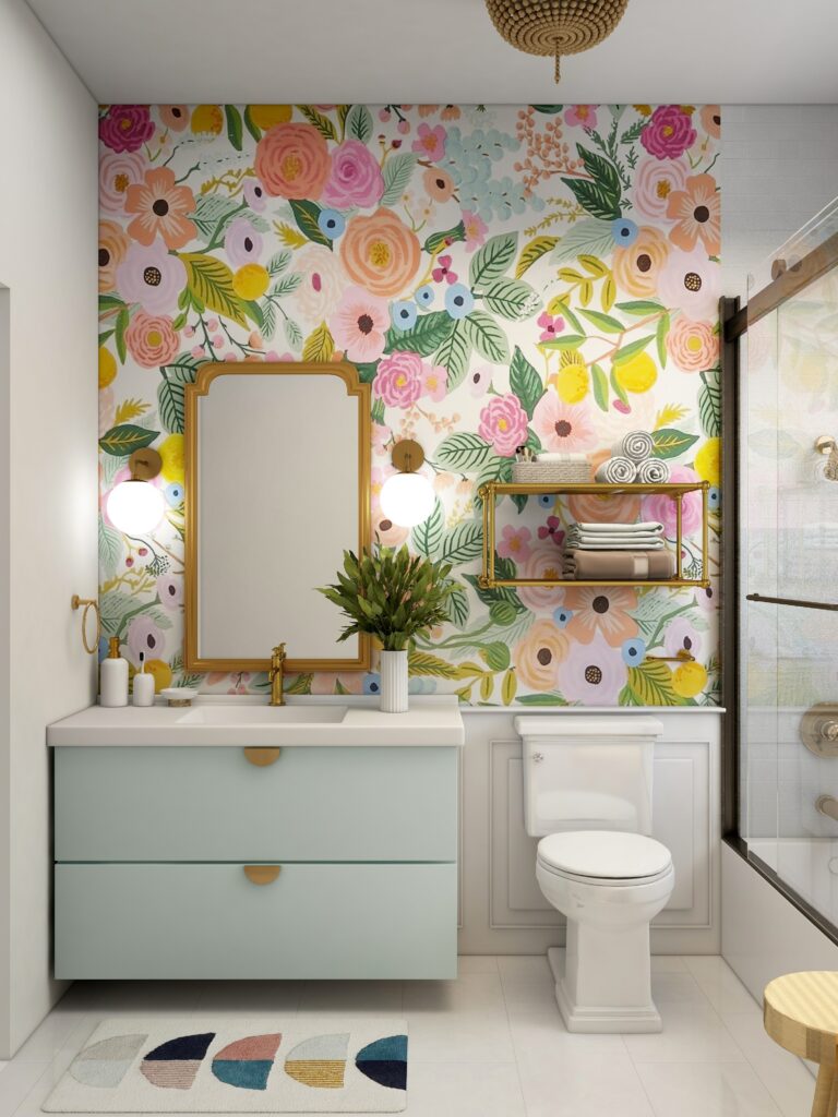 bathroom wallpaper low-cost home updates