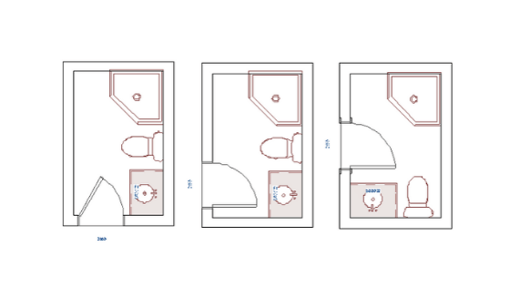 5x8 bathroom layout with corner shower