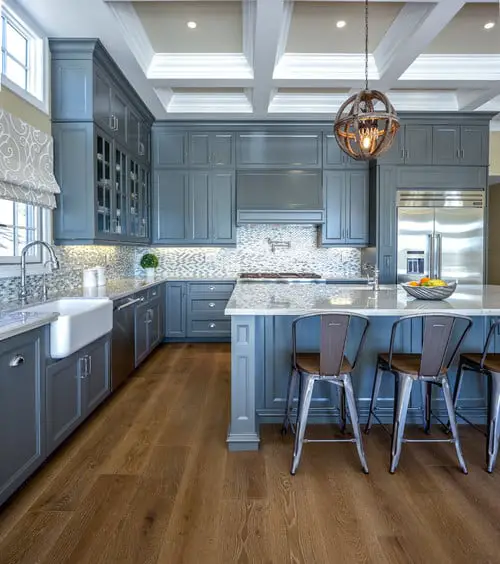 Blue Gray Kitchen Cabinet