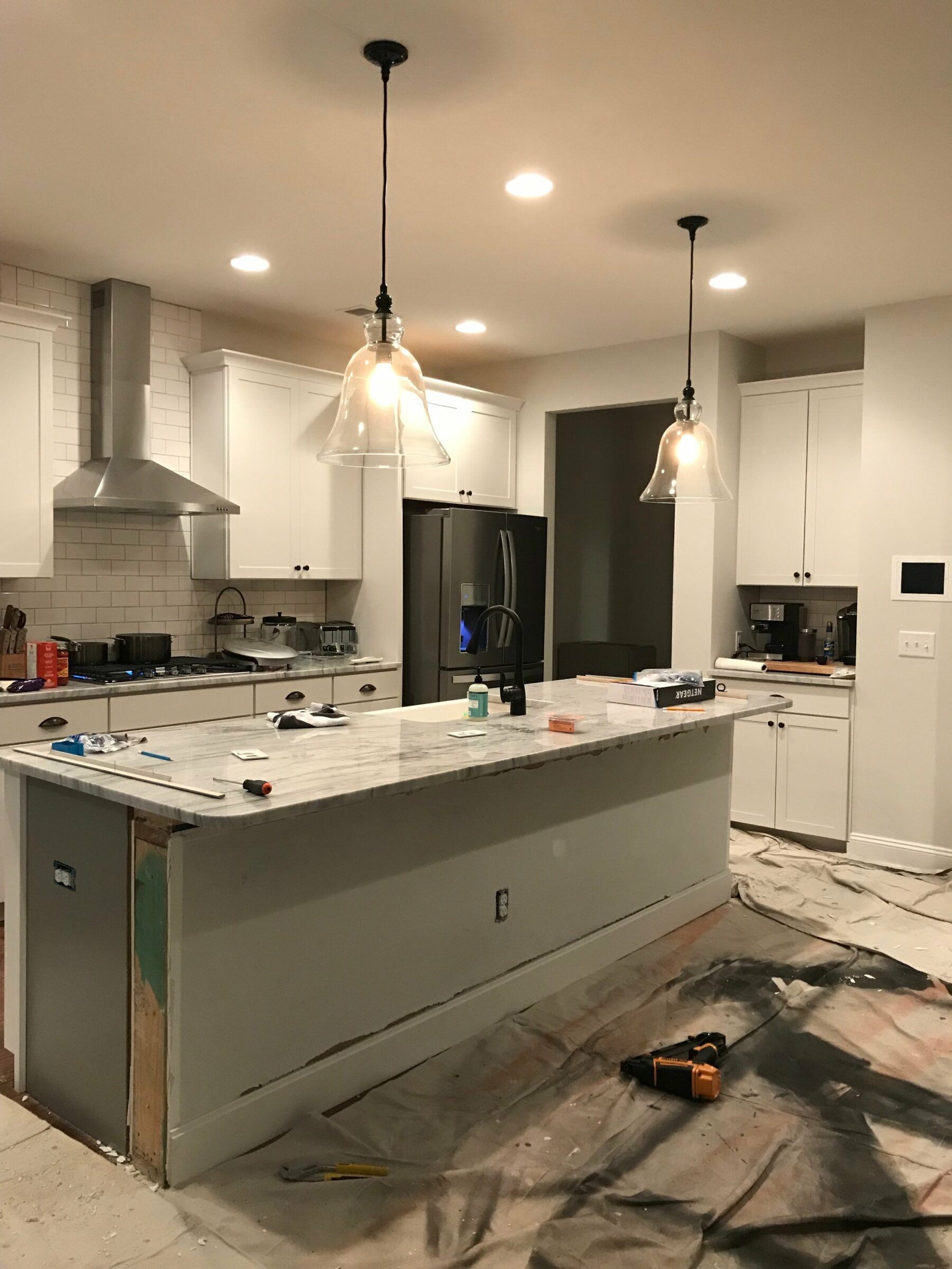 Kitchen island shiplap