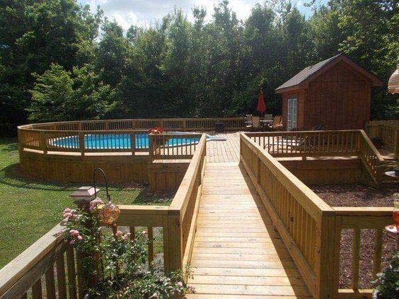 above ground pool deck