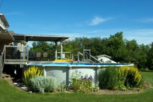 Ground Pool Deck above the ground pool deck ideas