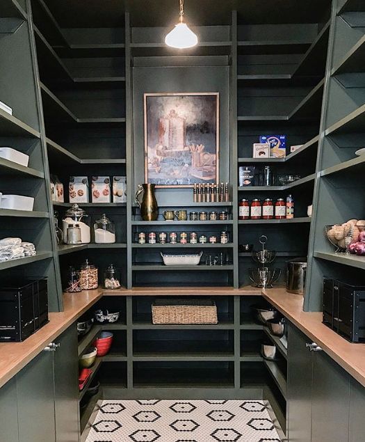 dark color walk in pantry ideas