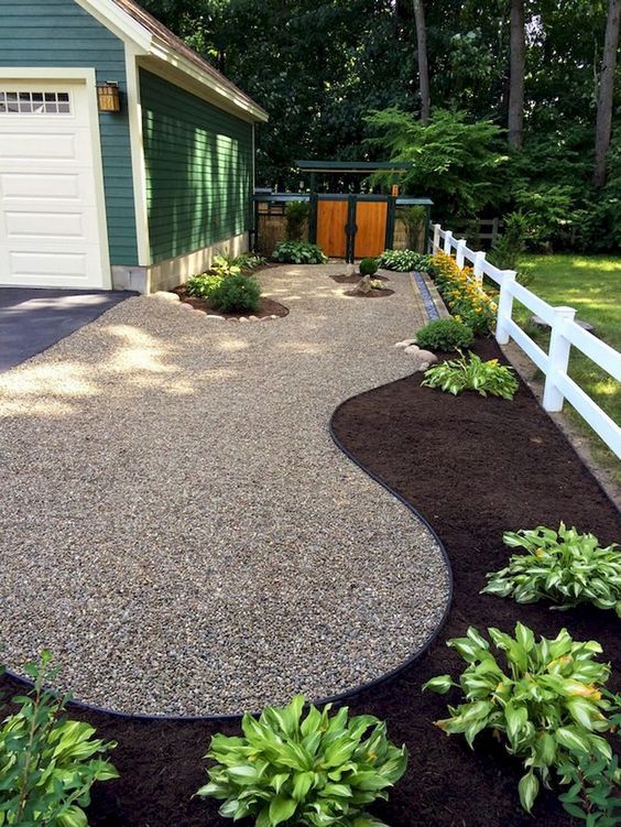 front yard landscaping ideas with rocks and mulch