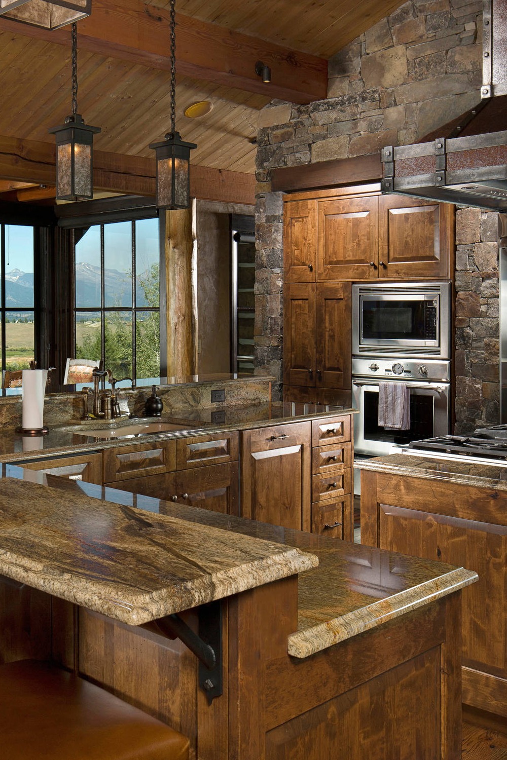 brown granite countertop