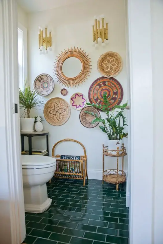 A sunburst mirror is an iconic piece that channels the free-spirited energy of bohemian decor. Its radiant design not only adds light and a sense of space but also serves as a central art piece that ties together eclectic wall elements, reinforcing the boho-chic aesthetic of the space.