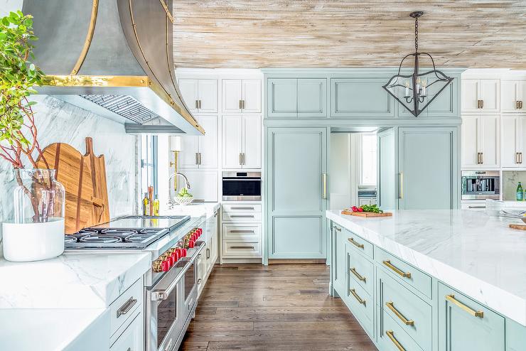 blue kitchen cabinets