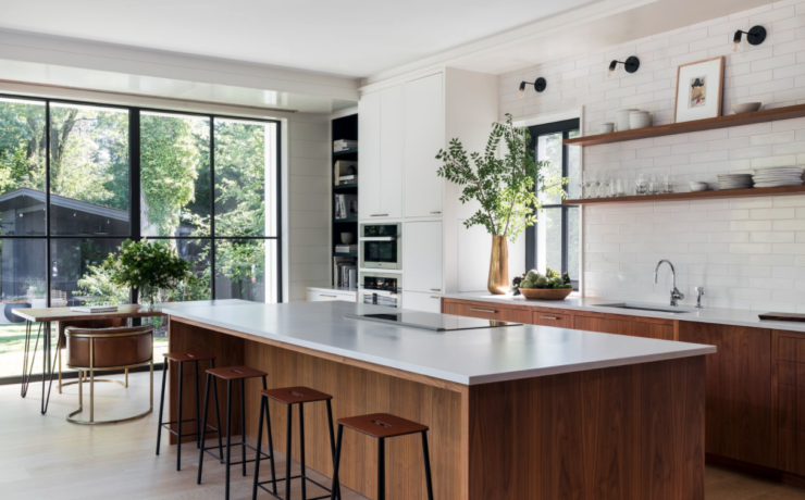 walnut kitchen cabinet