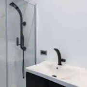 black shower faucet