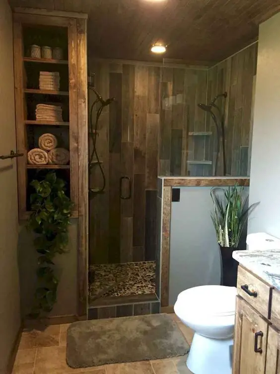 rustic small bathroom