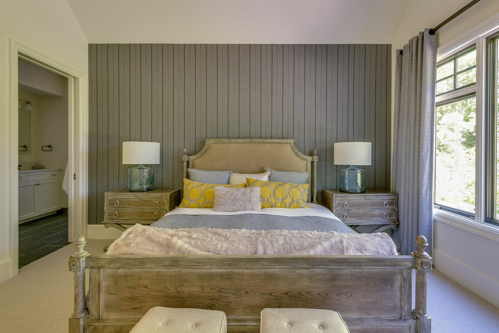 master bedroom board and batten accent wall