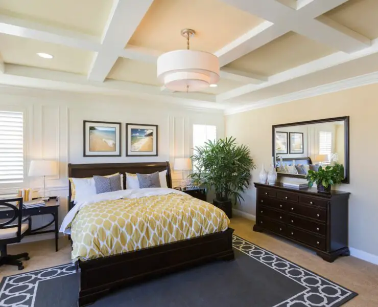 master bedroom with office layout
