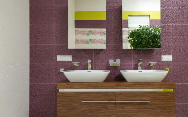 small purple bathroom