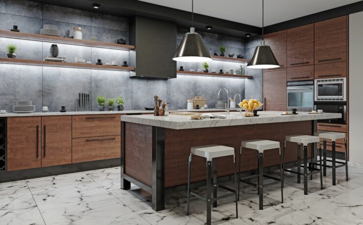 small kitchen accent wall
