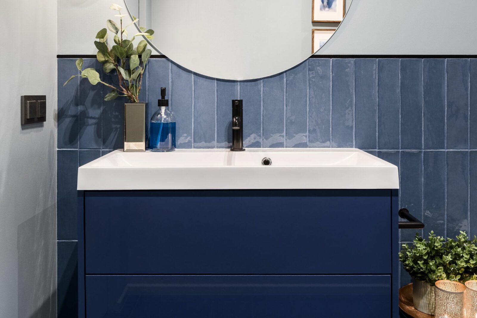 blue bathroom vanity