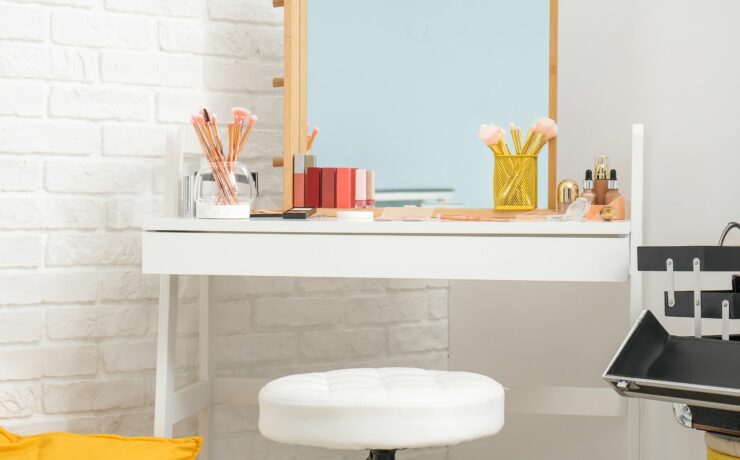 vanity with stool