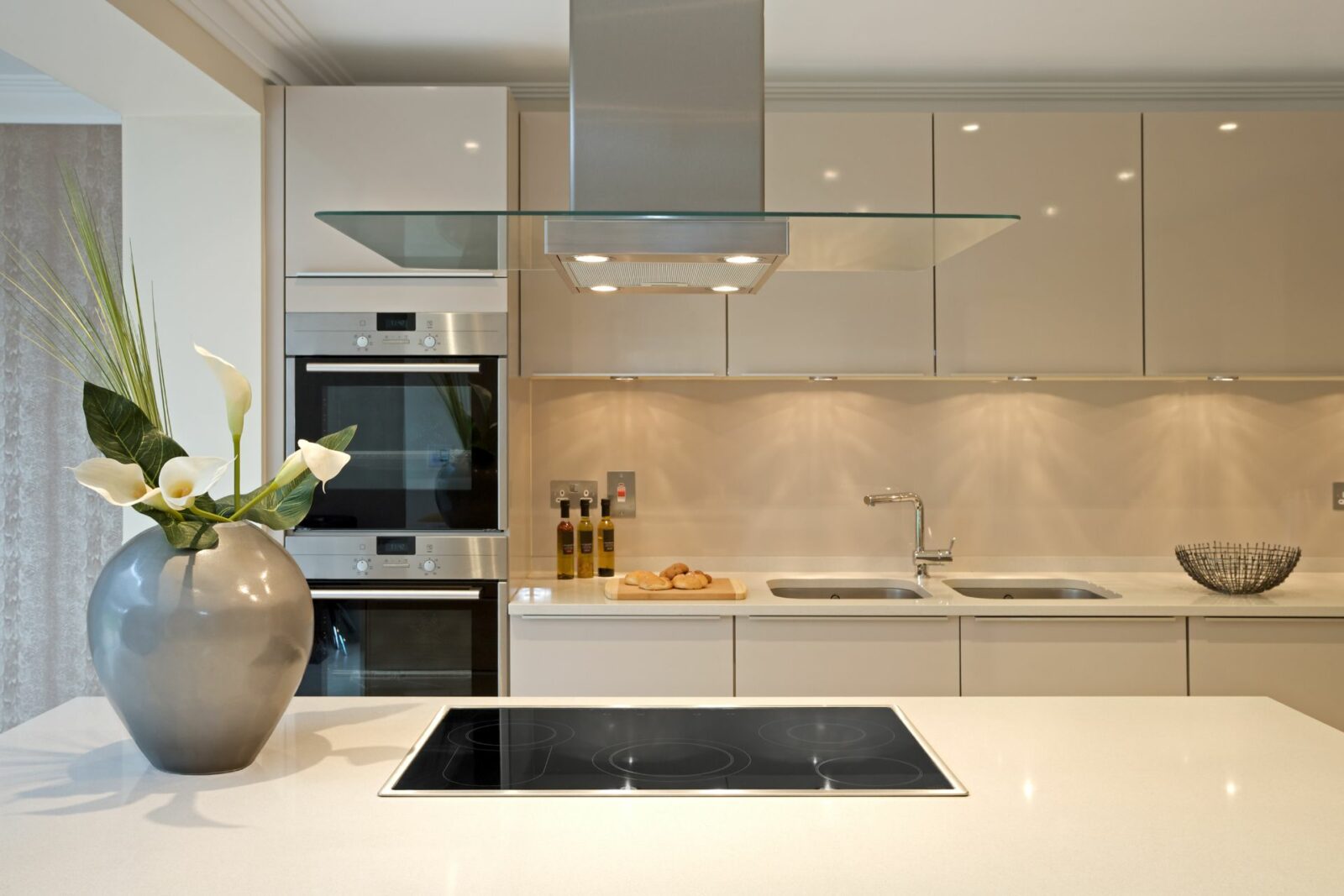beige kitchen cabinets