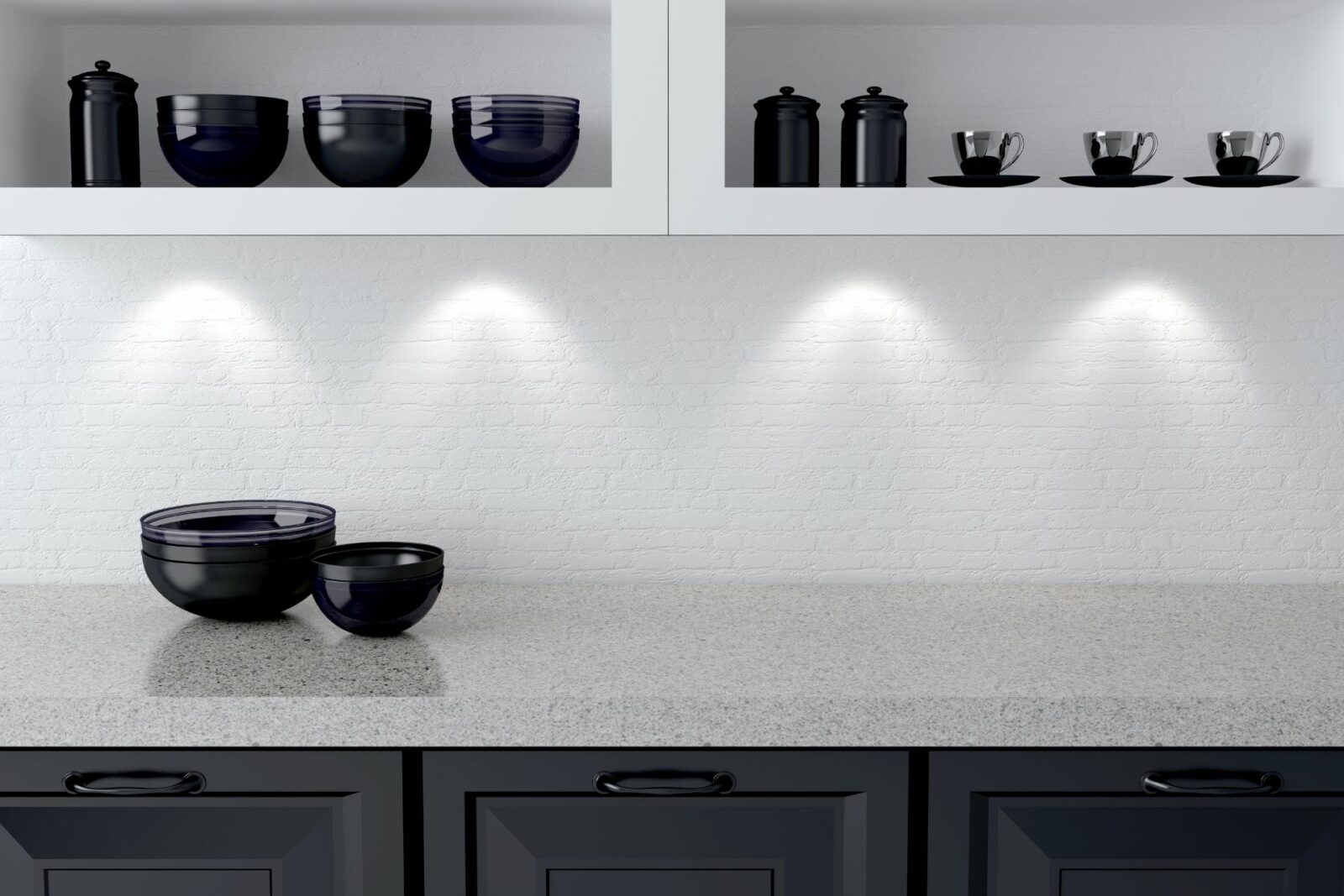 black and white kitchen cabinets