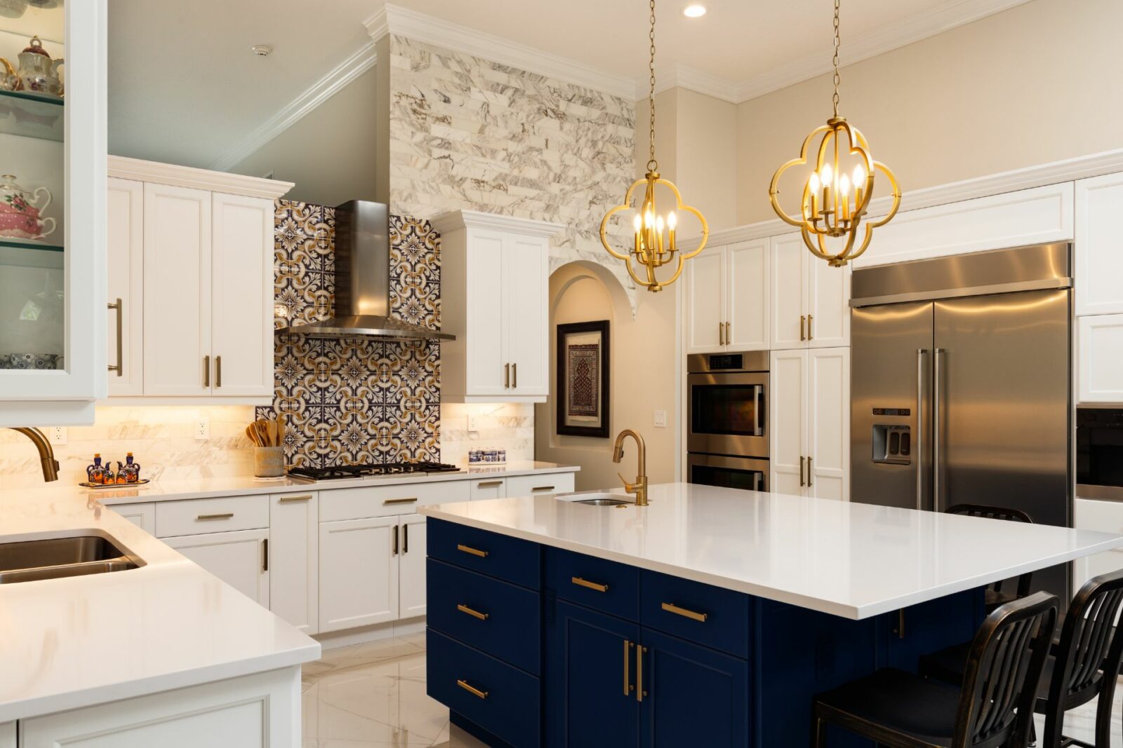 dark blue kitchen cabinets