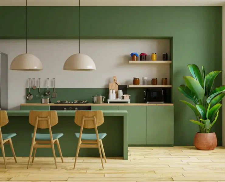 dark green kitchen cabinets
