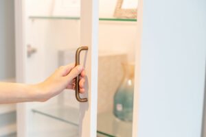 display cabinet with glass doors