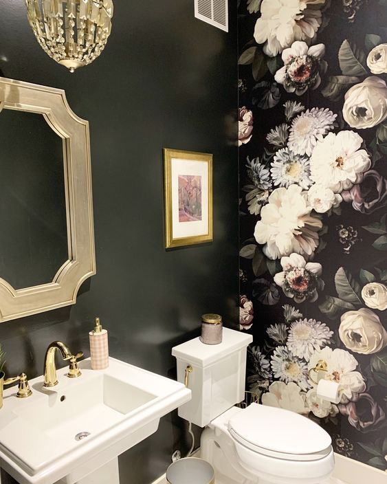 powder room accent wall ideas