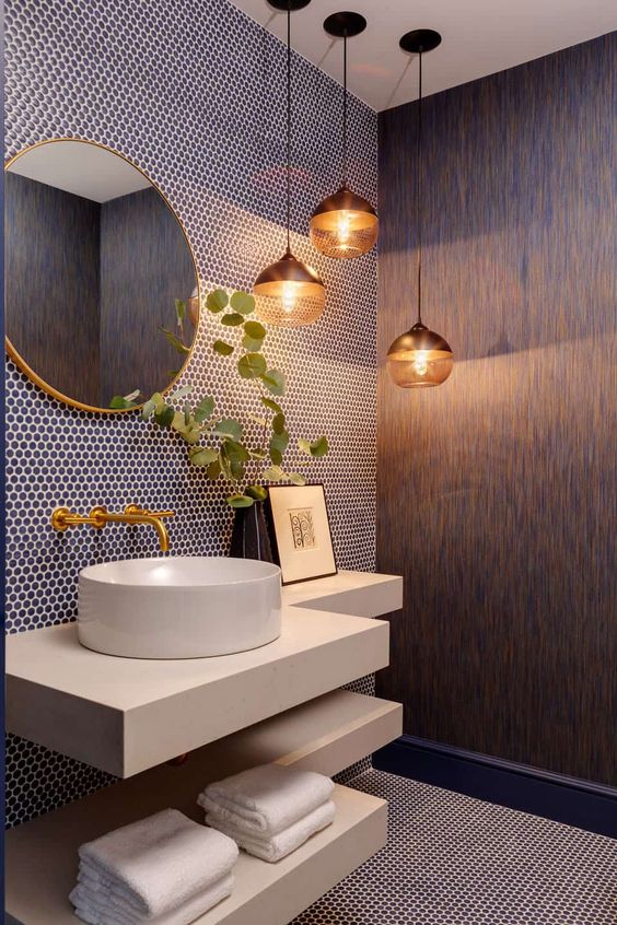 powder room accent wall ideas