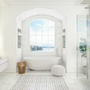 bathroom with separate toilet and shower layout