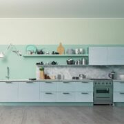 sage green kitchen walls with white cabinets