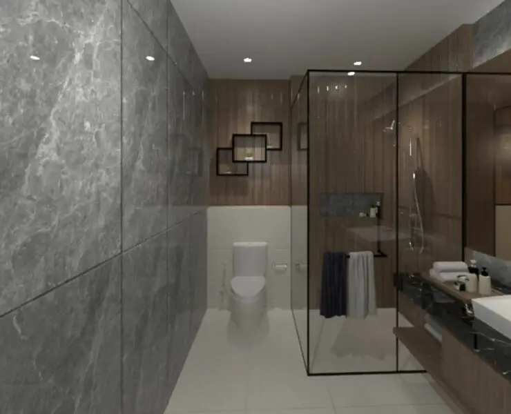 small bathroom with shower layout