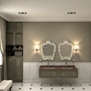 square bathroom layout