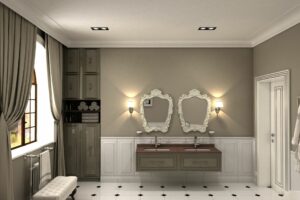 square bathroom layout