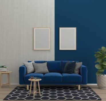 blue couch living room