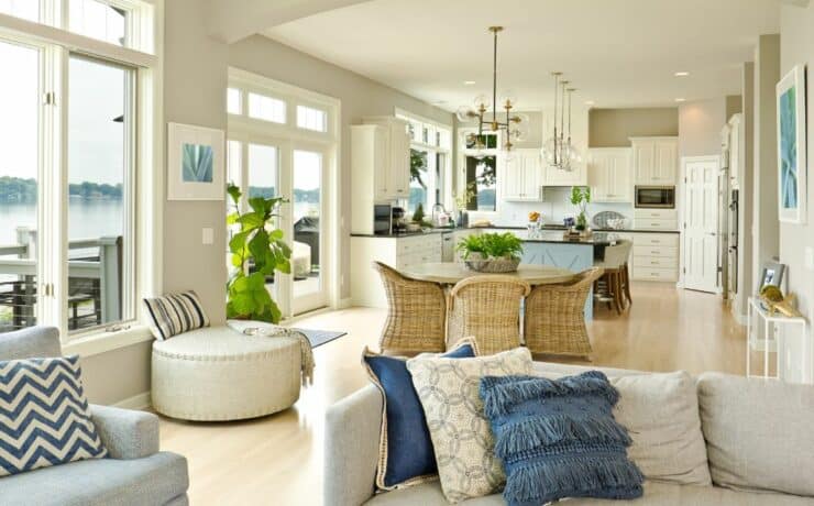 open concept kitchen living room