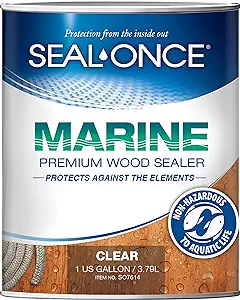 Seal-Once Marine Premium Wood Sealer - Waterproof Sealant - Wood Stain and Sealer in One