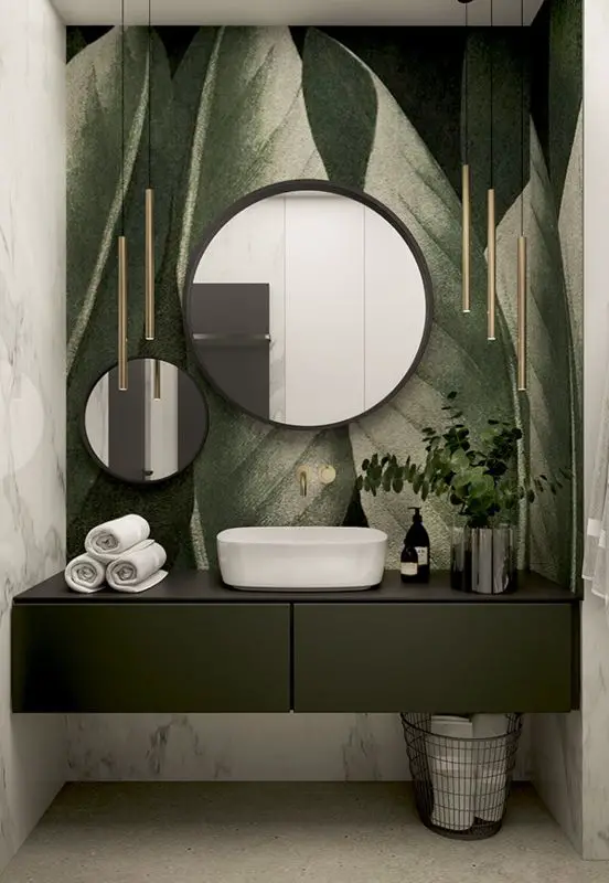bathroom wallpaper color