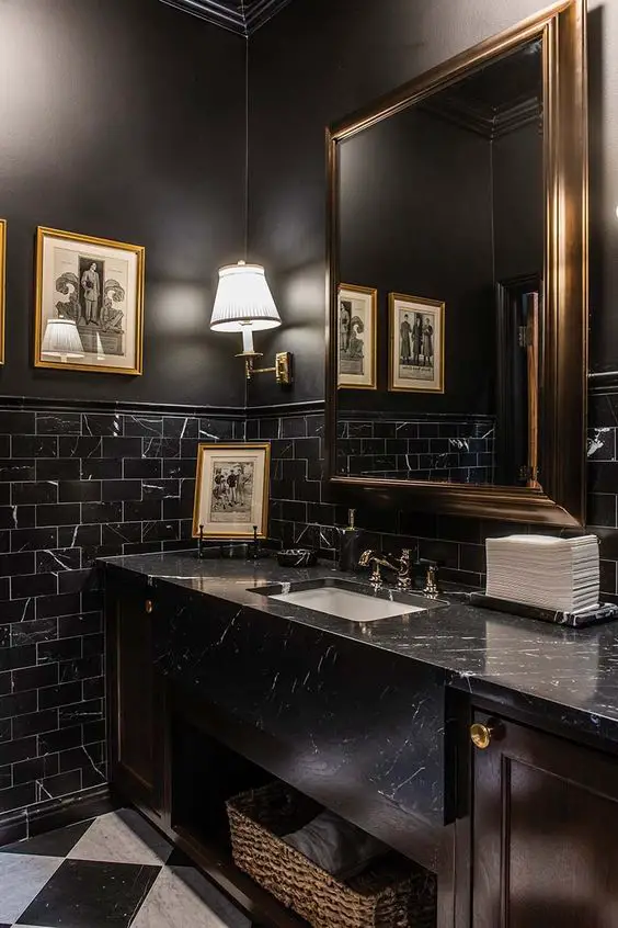 black bathroom design