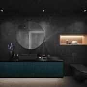small black bathroom designs